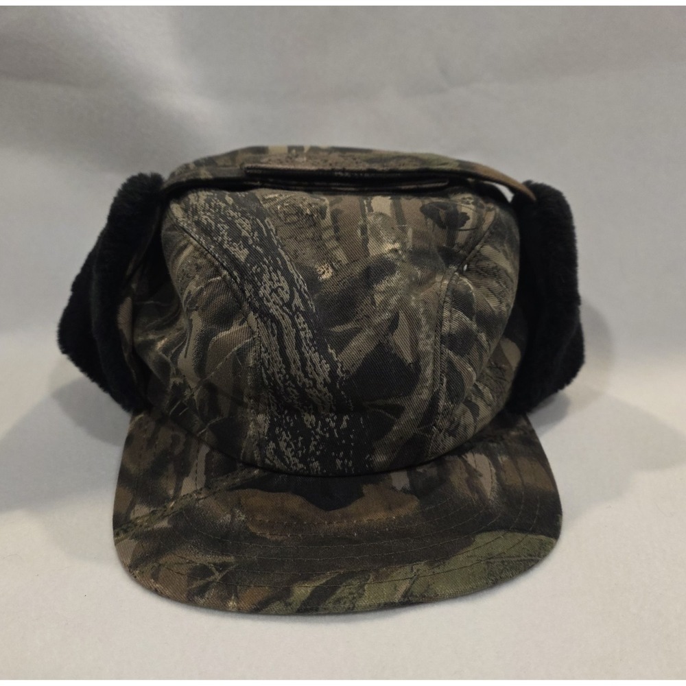 Hot Shot Mossy Oak Waterproof Camo Hunters Baseball Hat w Ear Flaps. Size M
